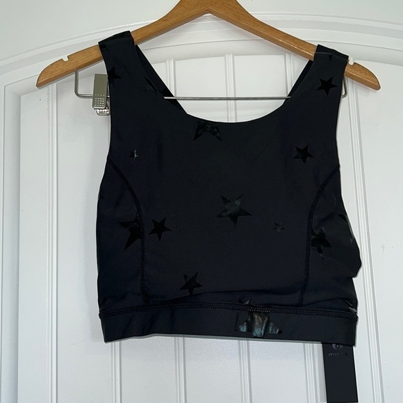 Mono B Black Star Foil print Sports Bra 1X new - Picture 2 of 7